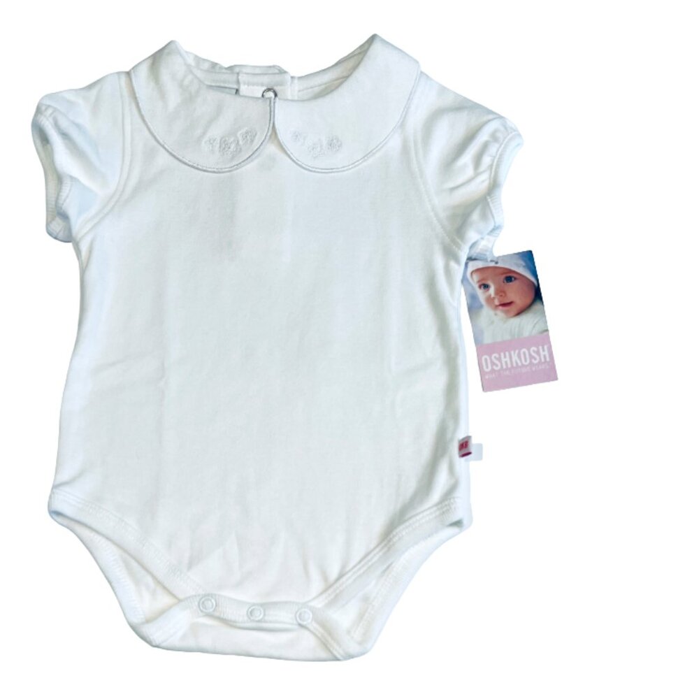 Carters - NWT girls 0-3mo white embroidered collar shirt/onesie